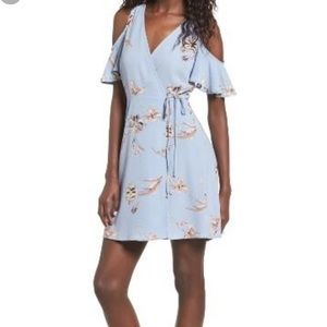 NWT Lush Cold Shoulder Floral Wrap Dress